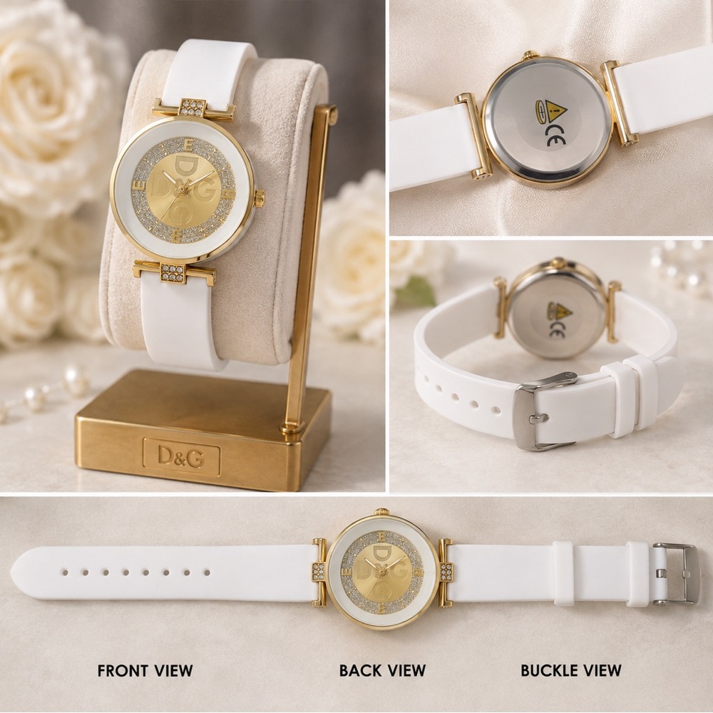 D&G Style Black & Gold Women’s Watch | Crystal Accent Luxury Fashion